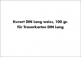 Kuvert für Trauerkarten DIN Lang