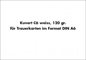 Kuvert für Trauerkarten DIN A 6