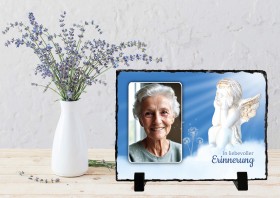 Gedenktafel aus Schiefer quer 20x15 cm