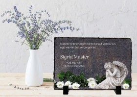 Gedenktafel aus Schiefer quer 30x20 cm