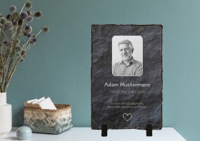 Gedenktafel aus Schiefer hoch 20x30 cm