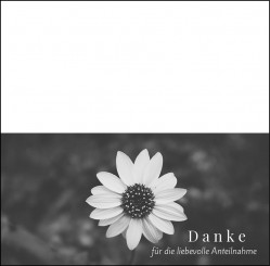 Trauerdanksagung "Blume schwarz-weiss" (100403) 
