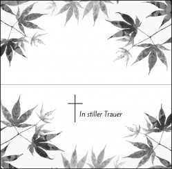 Trauerkarte "Blätter im schwarz-weiß Design" (100411) 