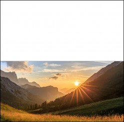 Trauerdanksagung "Sonnenuntergang in den Bergen" (100417) 