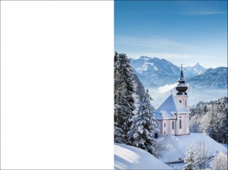 109 Sterbebild Bergkirche in Winterlandschaft 