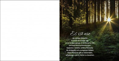 1236 Trauerkarte Quadrat 4-seitig, ohne Kuvert 