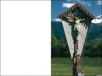 123 Sterbebild Wegkreuz im Gebirge 