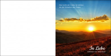 1240 Trauerkarte Quadrat 4-seitig, ohne Kuvert 