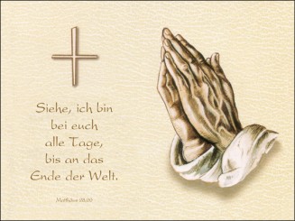 128 Sterbebild Betende Hand mit Chamois Hintergrund 