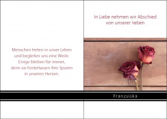 Trauerkarte "Rosen mit Trauerrand" (1414) 