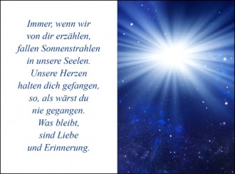 146 Sterbebild Lichtstrahl 