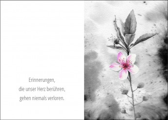 Trauerkarte "Blüte Aquarell-Design" (1495) 