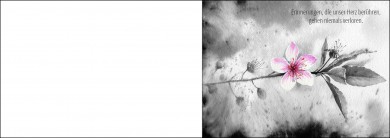 1553 Trauerkarte 4-seitig DIN A 6 Quer, ohne Kuvert 