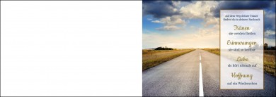 1575 Trauerkarte 4-seitig DIN A 6 Quer, ohne Kuvert 