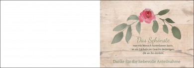 1580 Trauerkarte 4-seitig DIN A 6 Quer, ohne Kuvert 