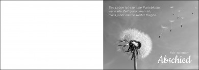 1582 Trauerkarte 4-seitig DIN A 6 Quer, ohne Kuvert 