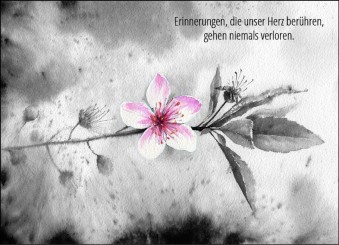 Trauerkarte "Blüte Aquarell-Design" (1678) 