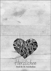 1780 Trauerkarte 4-seitig DIN A 6 nach oben, ohne Kuvert 