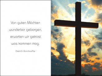1826 Sterbebild Kreuz im Abendhimmel 