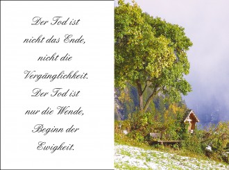 18029 Sterbebild Wanderweg mit Wegkreuz 