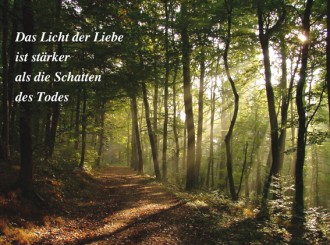1836 Sterbebild Licht im Wald 