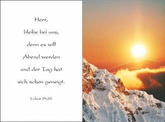 1854 Sterbebild Sonnenuntergang in den Bergen 