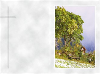 1877 Sterbebild Wanderweg mit Wegkreuz 