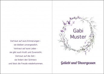 Trauerkarte "Moderner Blumenkranz" (1917) 