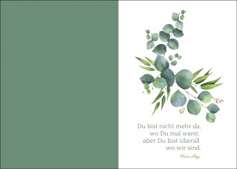 200102 Trauerkarte 4-seitig DIN A 5 Hoch, ohne Kuvert 