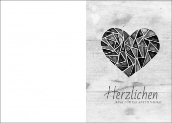 200107 Trauerkarte 4-seitig DIN A 5 Hoch, ohne Kuvert 