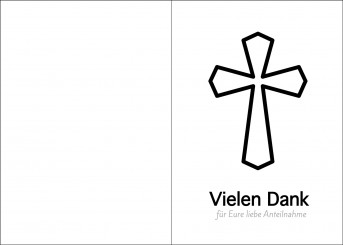 200108 Trauerkarte 4-seitig DIN A 5 Hoch, ohne Kuvert 