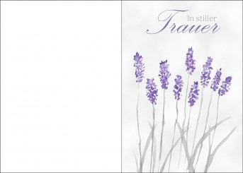 200110 Trauerkarte 4-seitig DIN A 5 Hoch, ohne Kuvert 