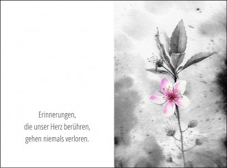 2022 Sterbebild Blüte im Aquarell-Design 
