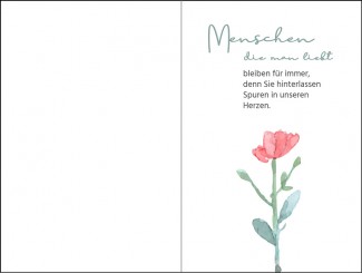 283 Sterbebild Blume in aquarell 