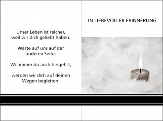 403 Sterbebild Kerze mit Trauerrand 