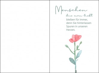 4071 Sterbebild Blume in aquarell 