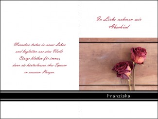 4014 Sterbebild Rosen mit Trauerrand 