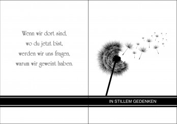 Trauerkarte "Pusteblume mit Trauerrand" (1415) 