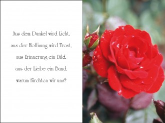 721 Sterbebild Rose im Grünen 