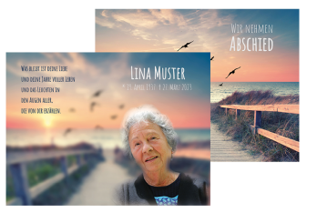 Sterbebild Sonnenuntergang am Meer 