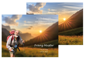 Sterbebild Sonnenuntergang in den Bergen 