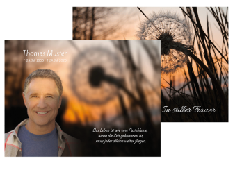 Sterbebild Pusteblume 