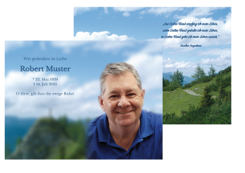 Sterbebild Berglandschaft 