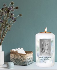 Amoi seng ma uns wieder ➥ Gedenkkerze mit Teelichthalter 