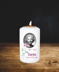 Danke dass es Dich gab ➥ Gedenkkerze mit Teelichthalter 