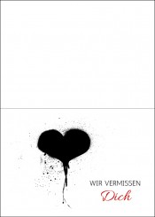 1729 Trauerkarte 4-seitig DIN A 6 nach oben, ohne Kuvert 