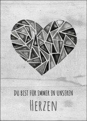 Gedenkkarte "Modernes Herz in grau" (1350) 