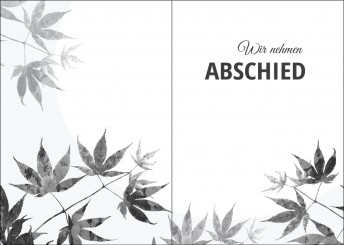 Trauerkarte "Blätter im schwarz-weiß Design" (1463) 