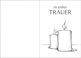 Trauerkarte "Kerzen in Strichzeichnung" (1465) 
