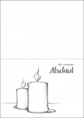 1730 Trauerkarte 4-seitig DIN A 6 nach oben, ohne Kuvert 